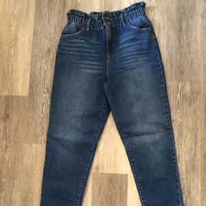 Paper bag high rise jeans